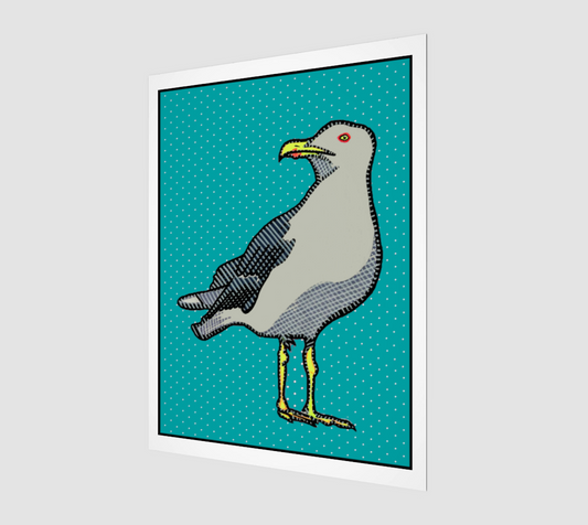 Teal Seagull - Fine Art Print