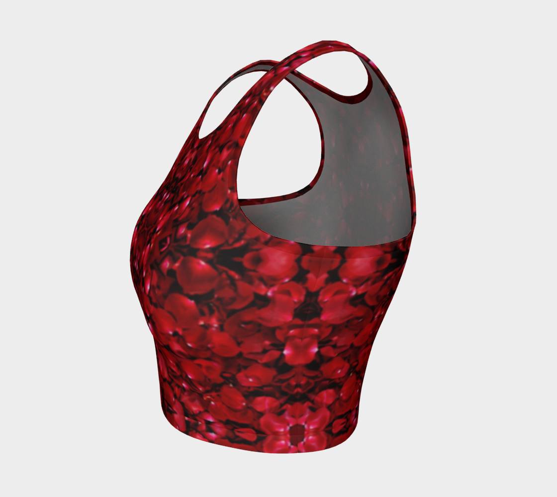 Red Rose Petal Crop Top