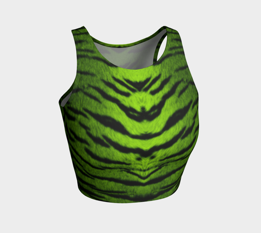 Tiger Queen Green Crop Top