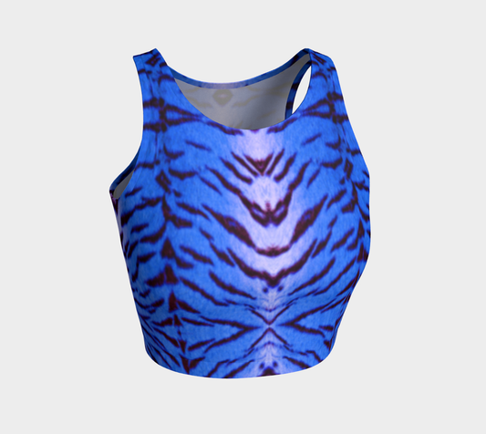 Tiger Queen Blue Crop Top