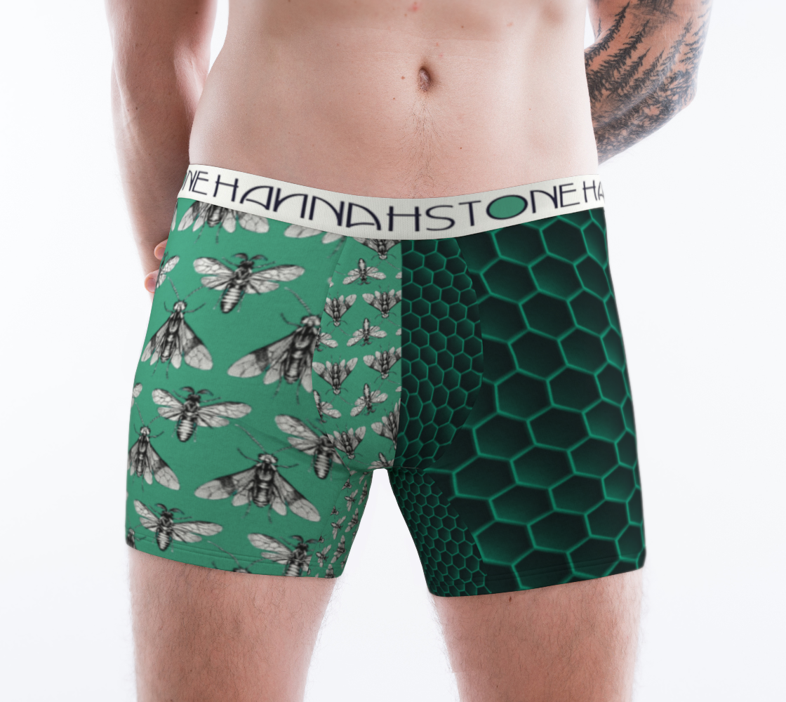 Bee Here Now Green Boxer Briefs