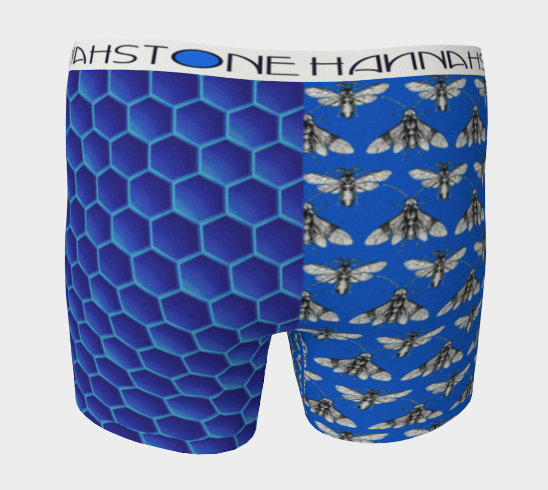 Bee Here Now Blue Boxer Briefs