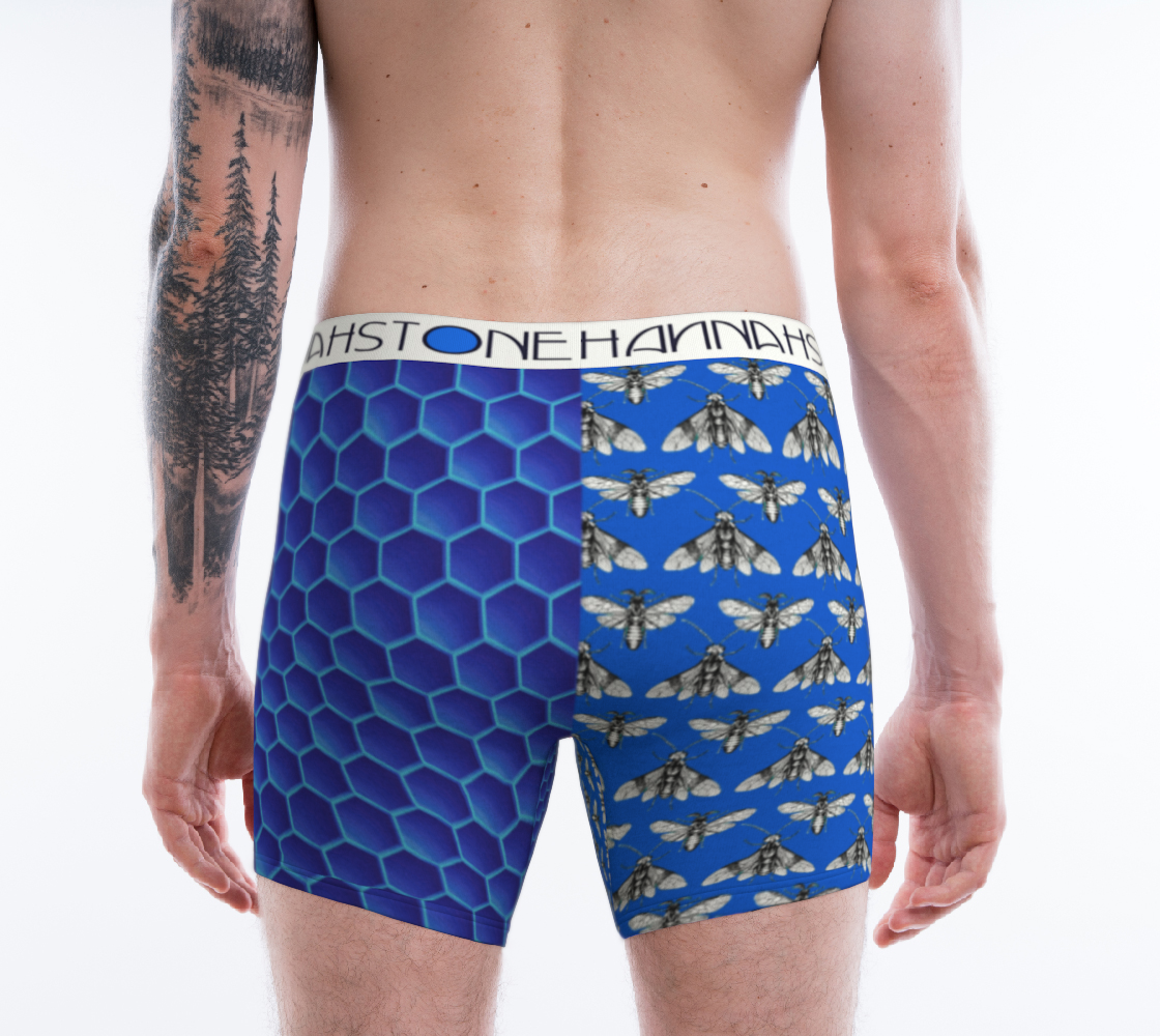 Bee Here Now Blue Boxer Briefs