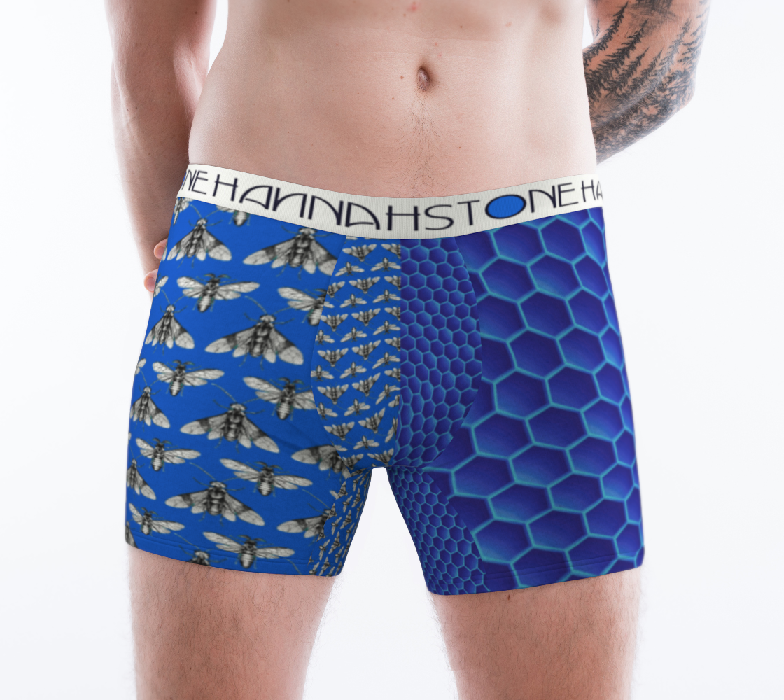 Bee Here Now Blue Boxer Briefs