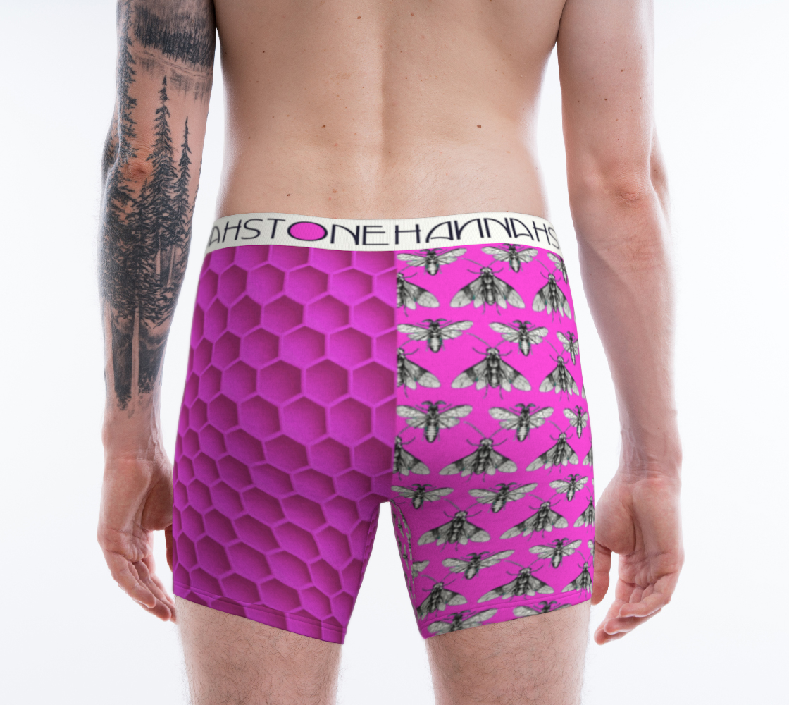 Bee Here Now Pink Boxer Briefs