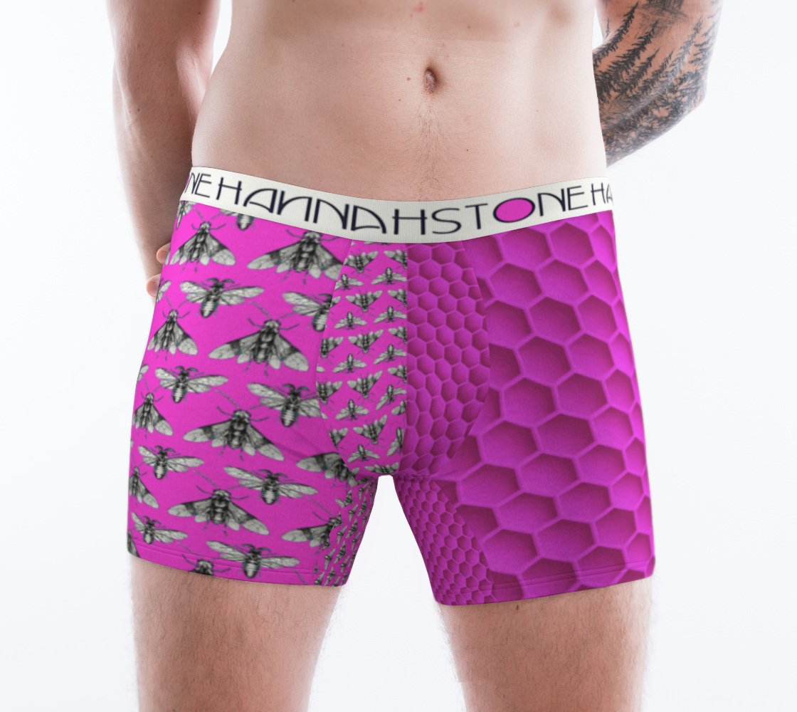 Bee Here Now Pink Boxer Briefs