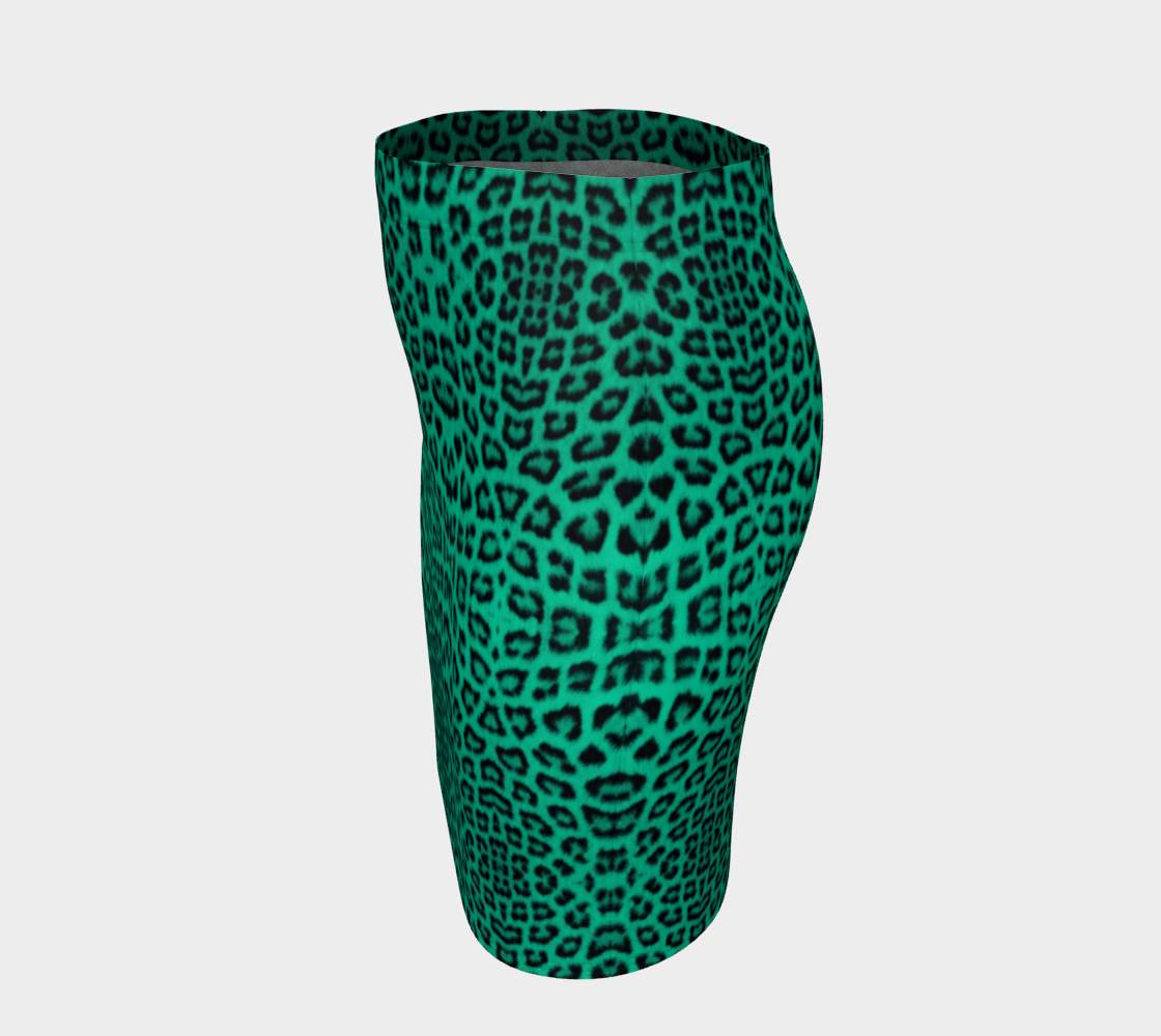 Leopard Mint Pencil Skirt