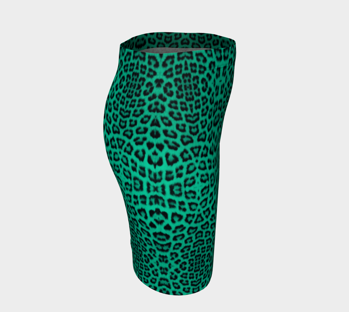 Leopard Mint Pencil Skirt