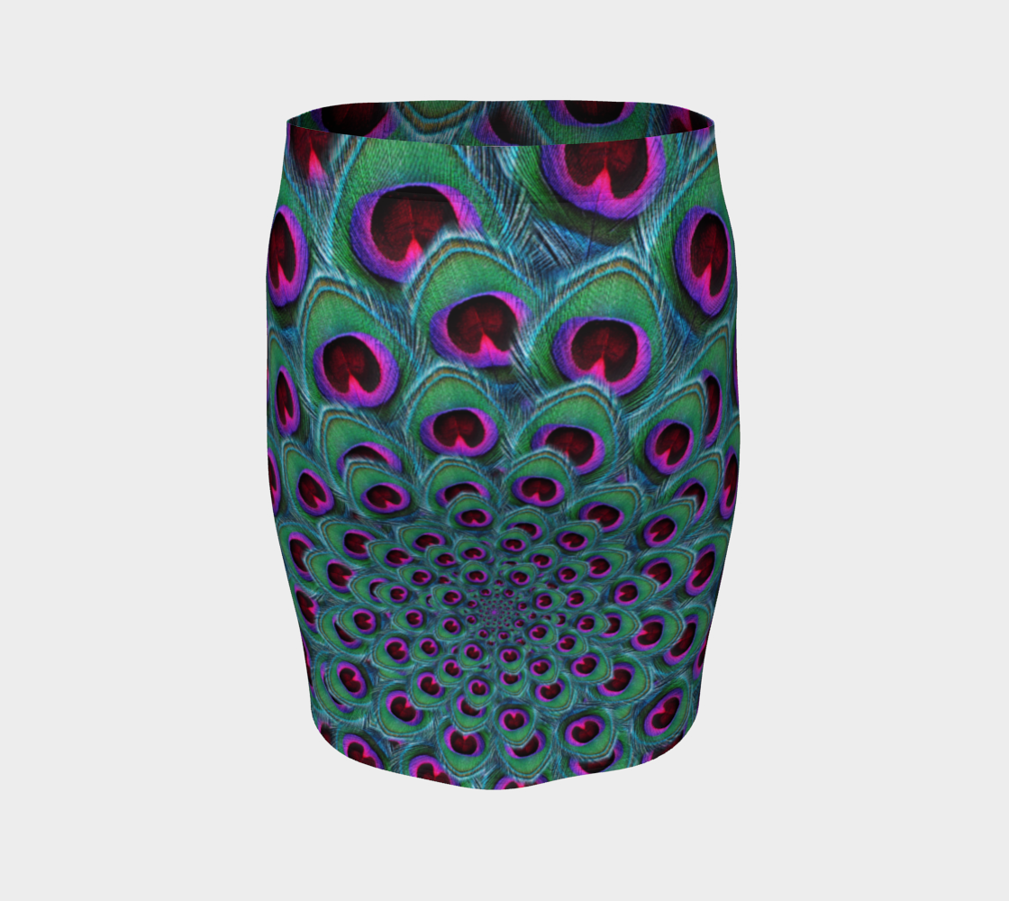 Purple Peacock Pencil Skirt