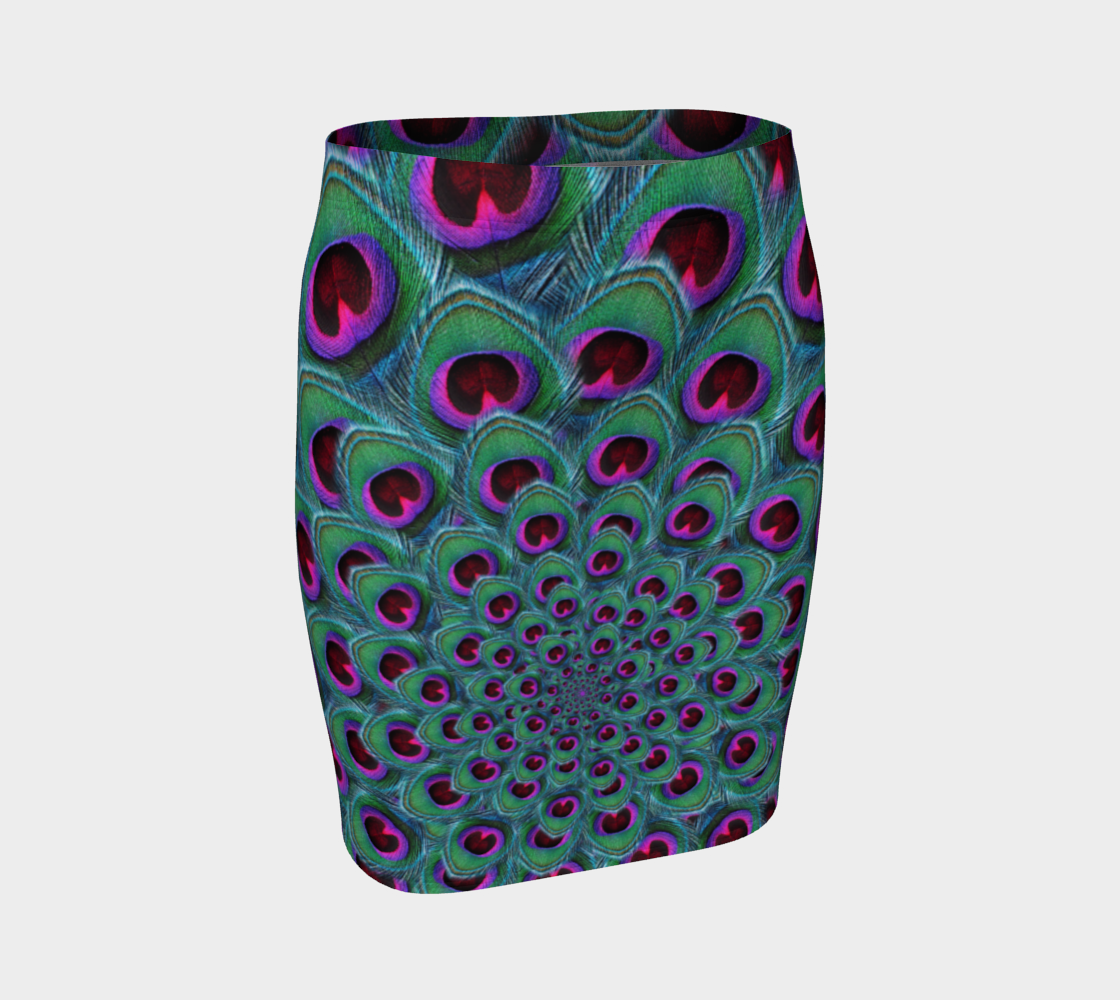 Purple Peacock Pencil Skirt