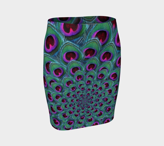 Purple Peacock Pencil Skirt