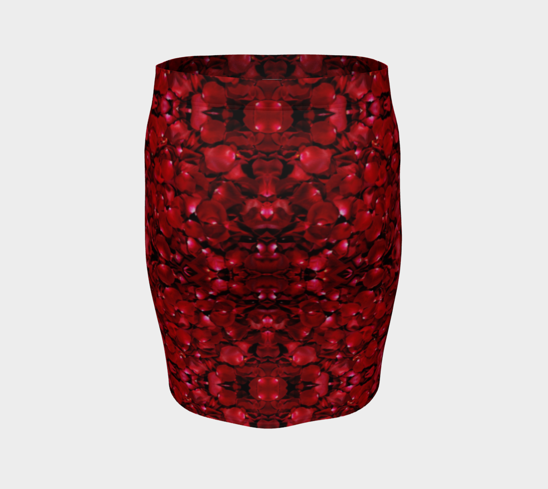 Red Rose Petal Pencil Skirt