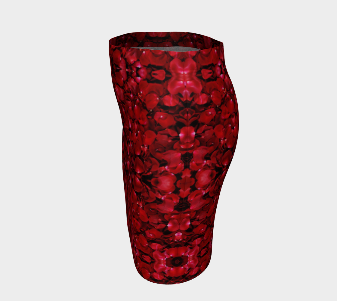 Red Rose Petal Pencil Skirt