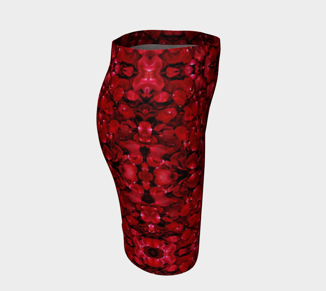 Red Rose Petal Pencil Skirt