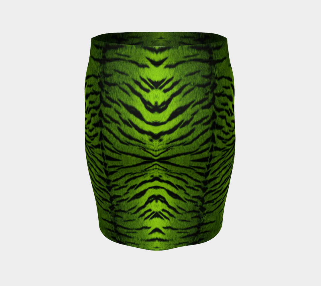 Tiger Queen Green Pencil Skirt