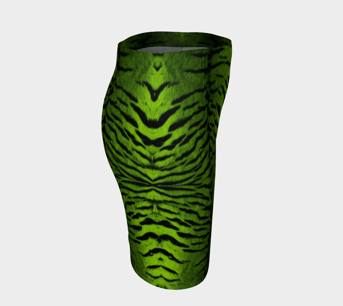 Tiger Queen Green Pencil Skirt