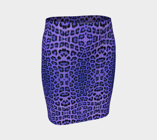 Purple Leopard Pencil Skirt