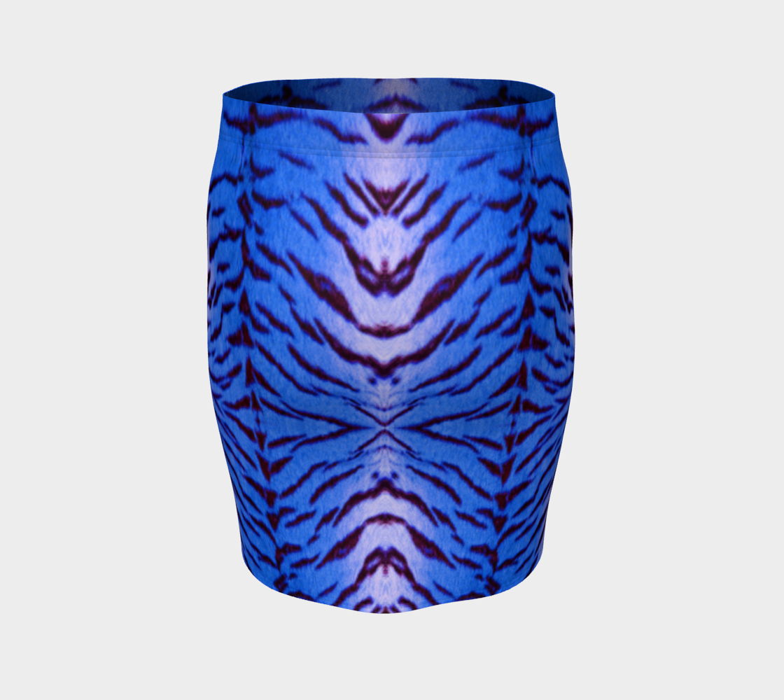 Tiger Queen Blue Pencil Skirt