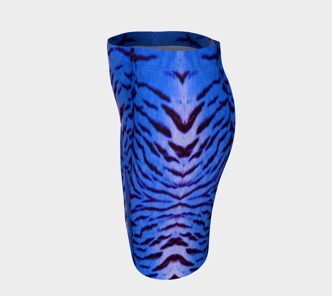 Tiger Queen Blue Pencil Skirt