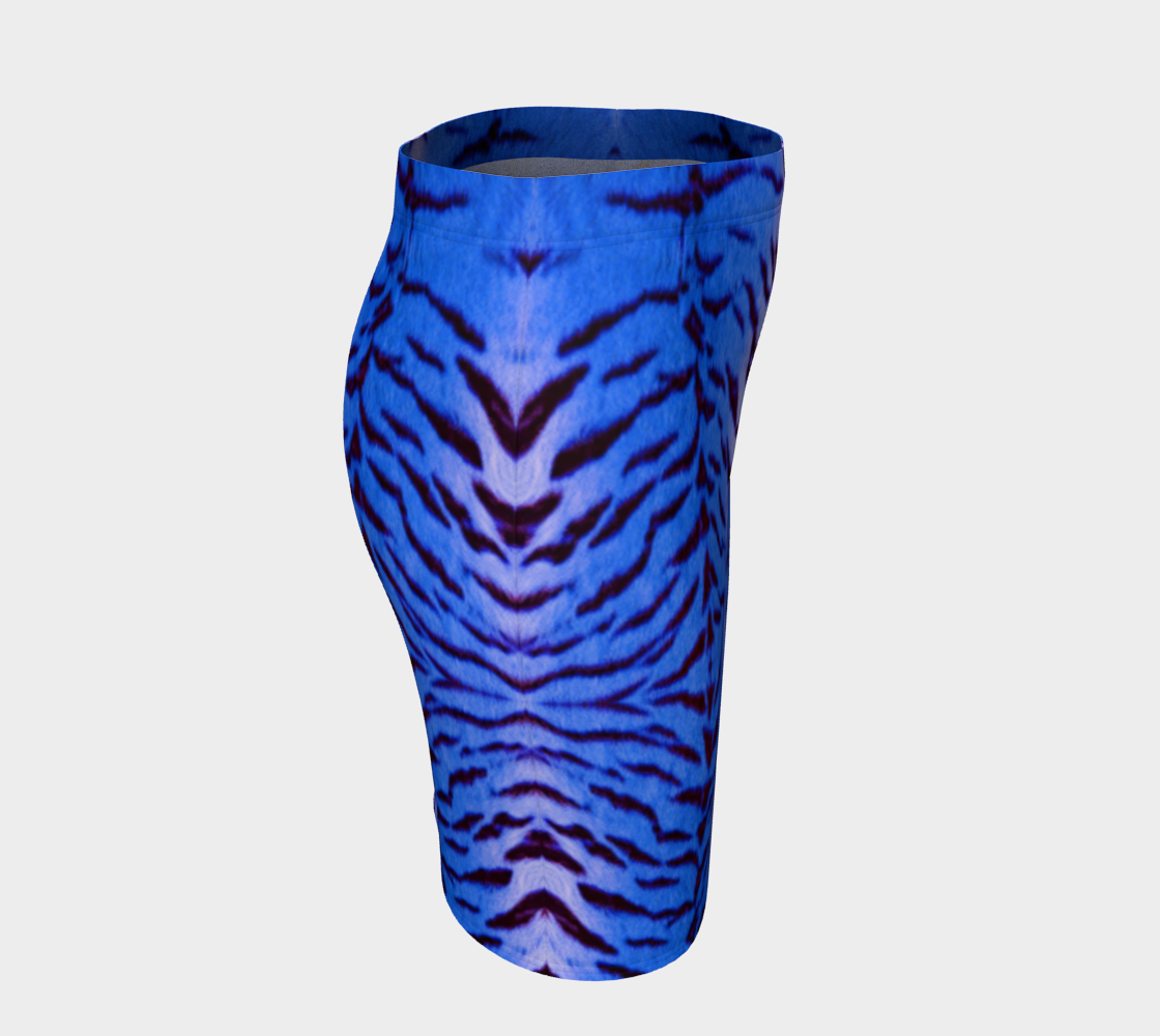 Tiger Queen Blue Pencil Skirt