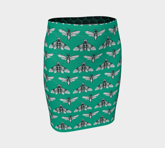 Bee Her Now Green Pencil Skirt