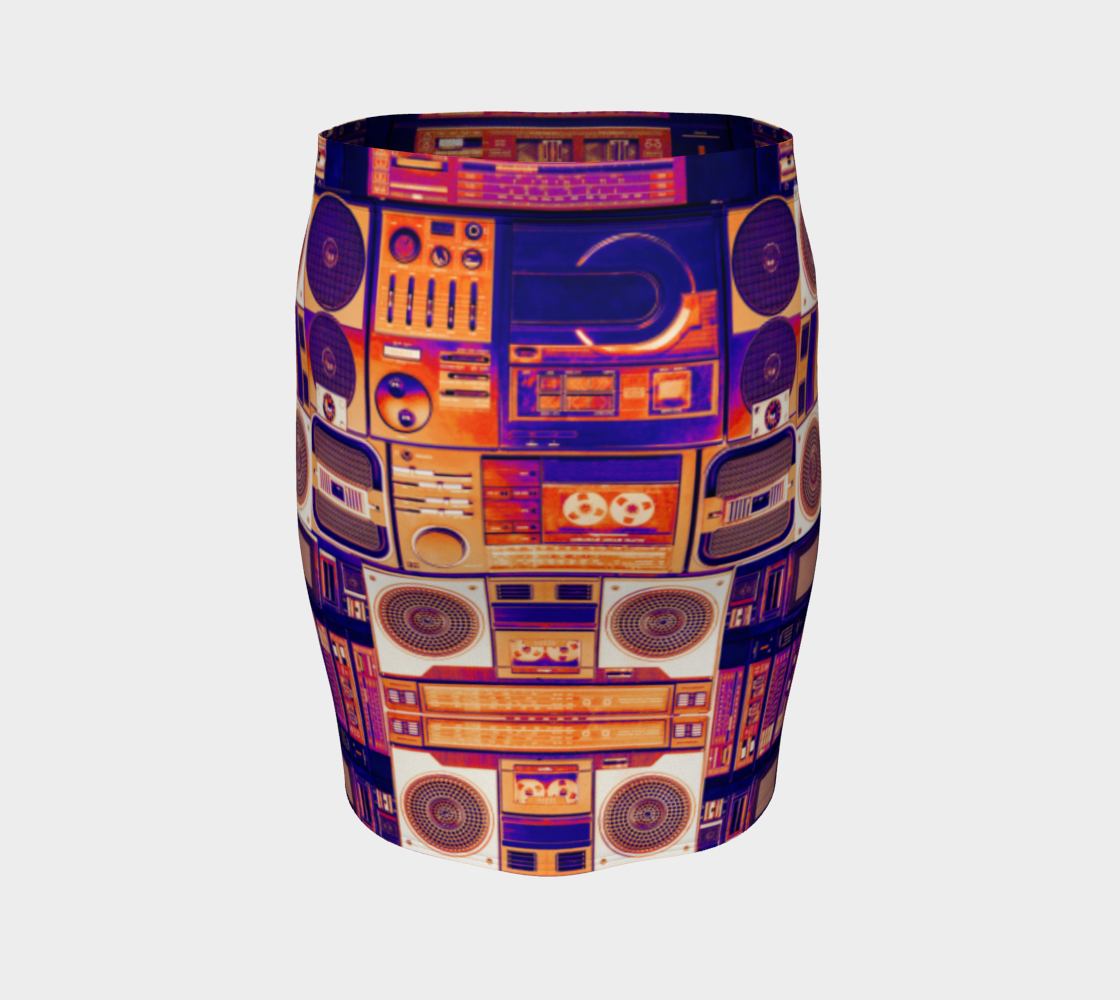 Ghetto Blaster Bowie Pencil Skirt