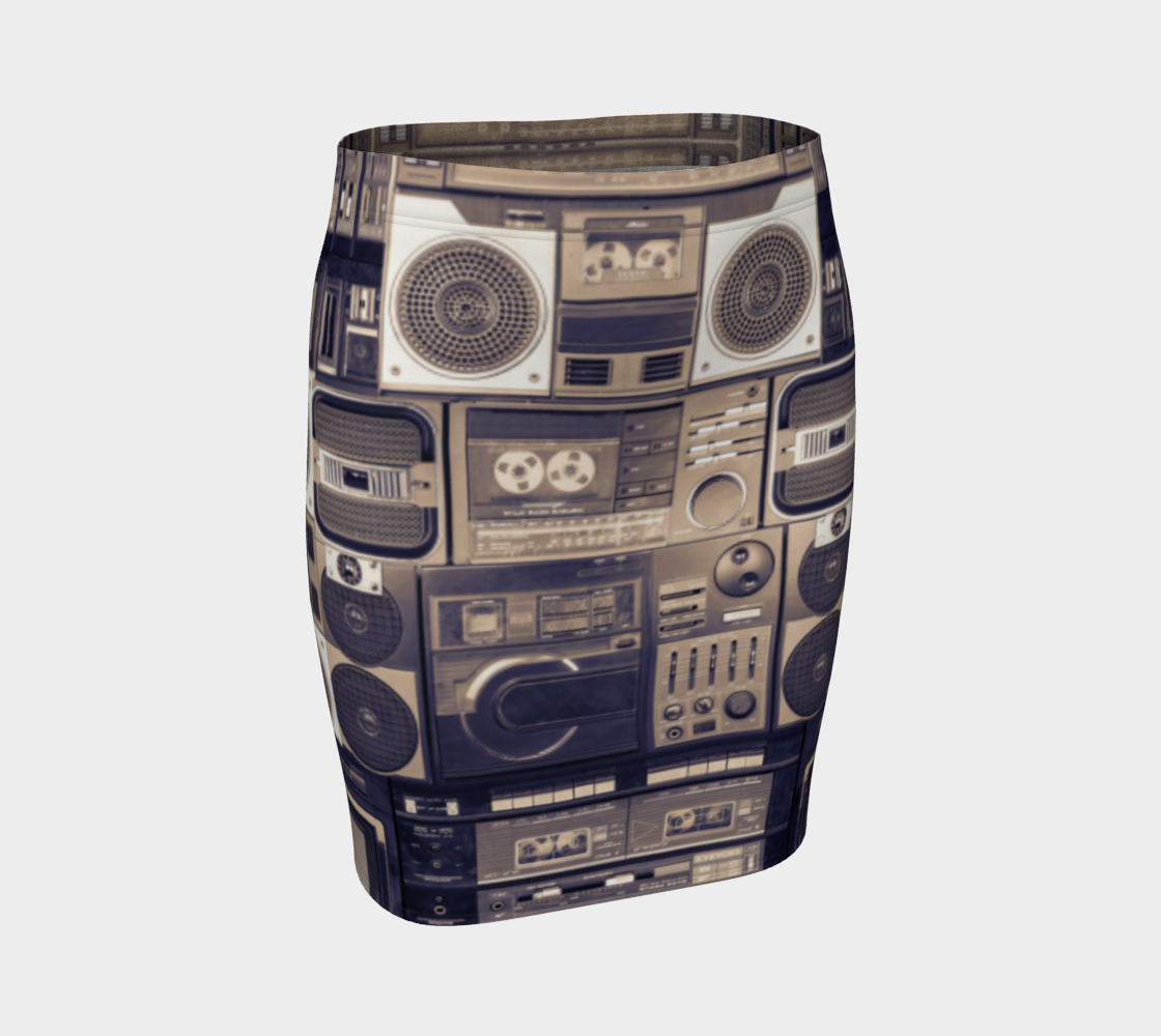 Ghetto Blaster Pencil Skirt