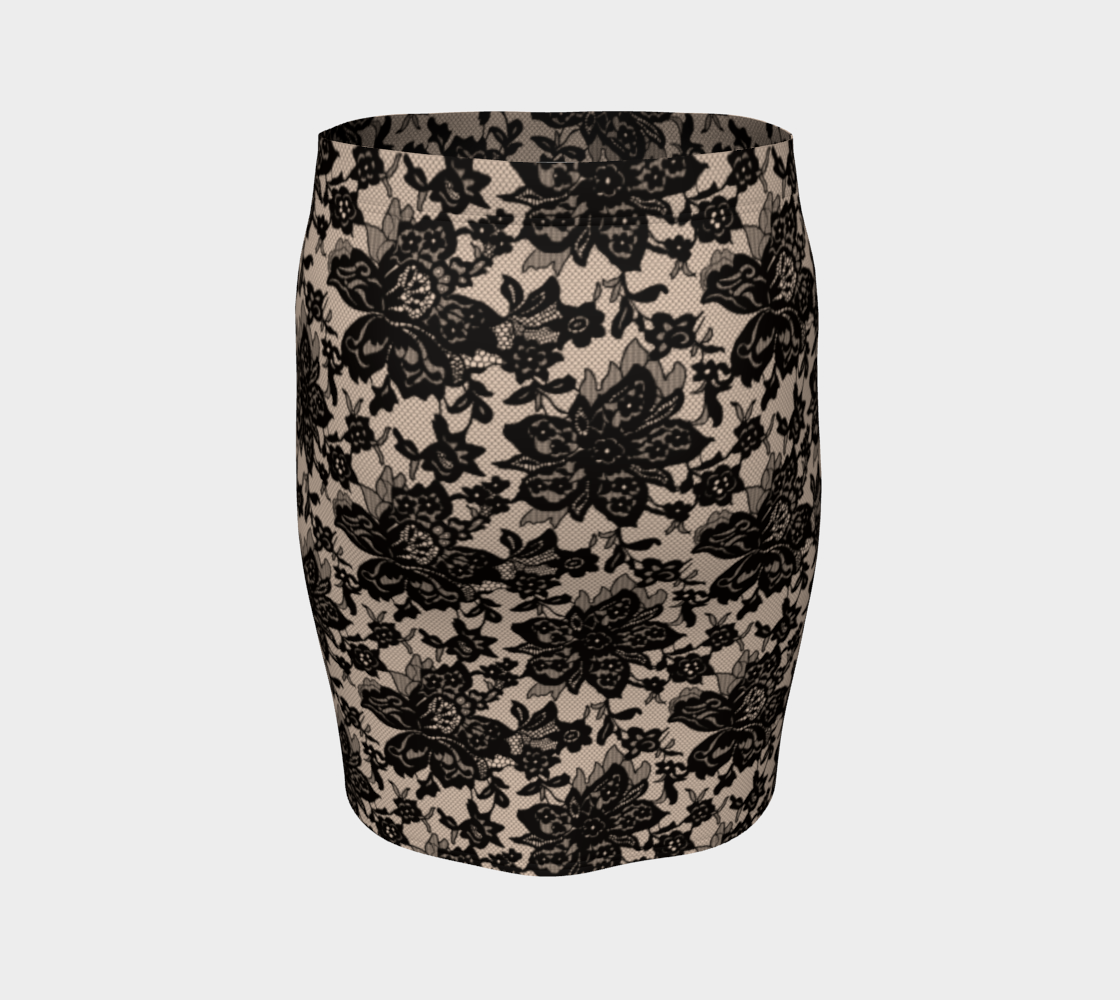 Black Lace Pencil Skirt