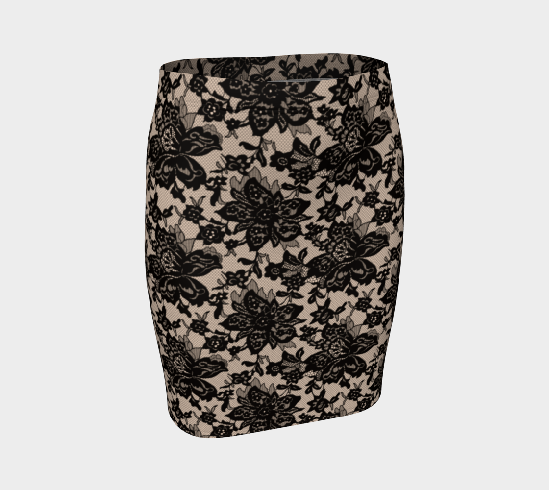 Black Lace Pencil Skirt