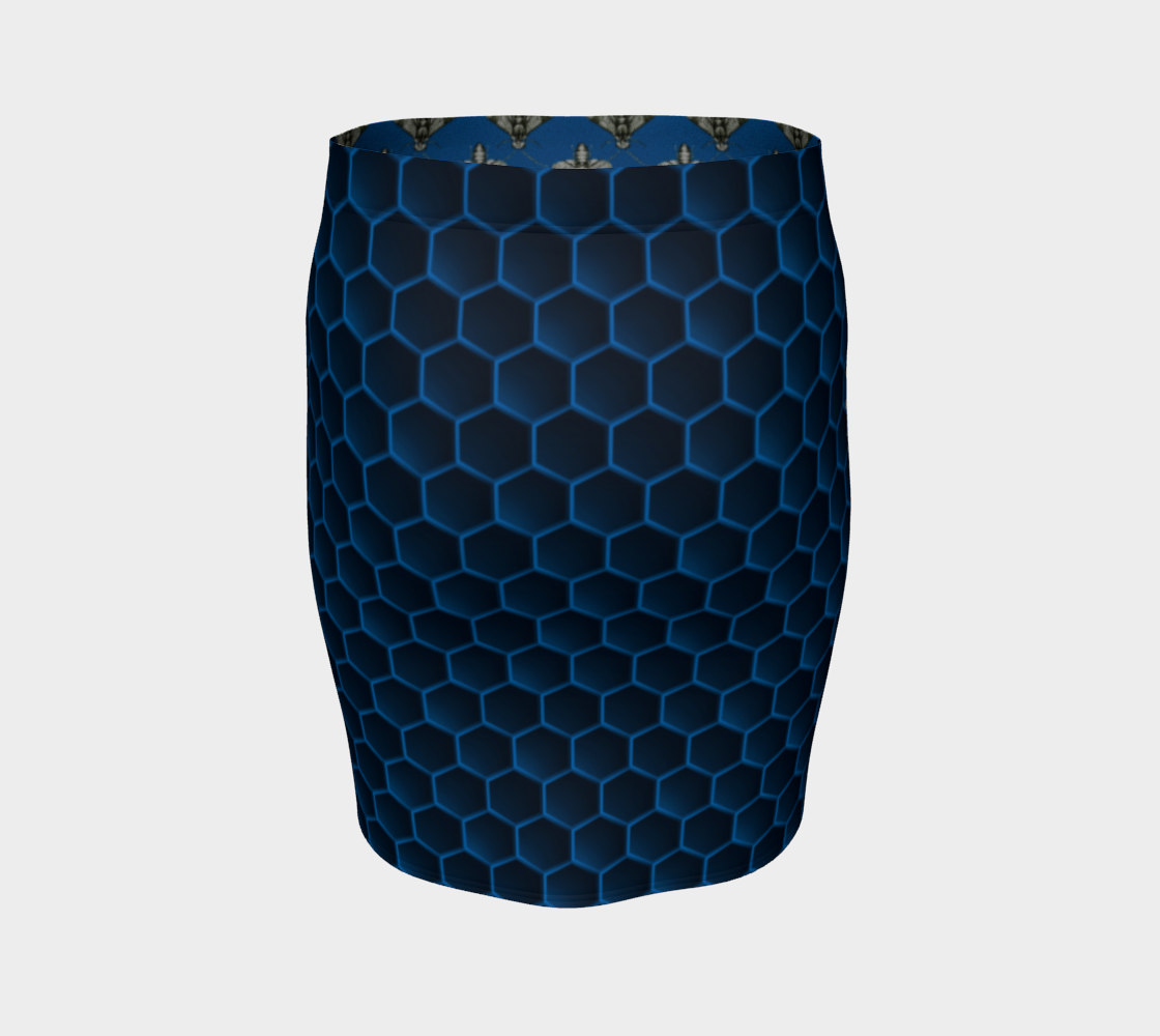 Bee Her Now Blue Pencil Skirt