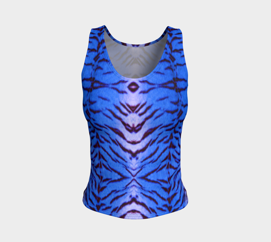 Tiger Queen Blue Tank Top