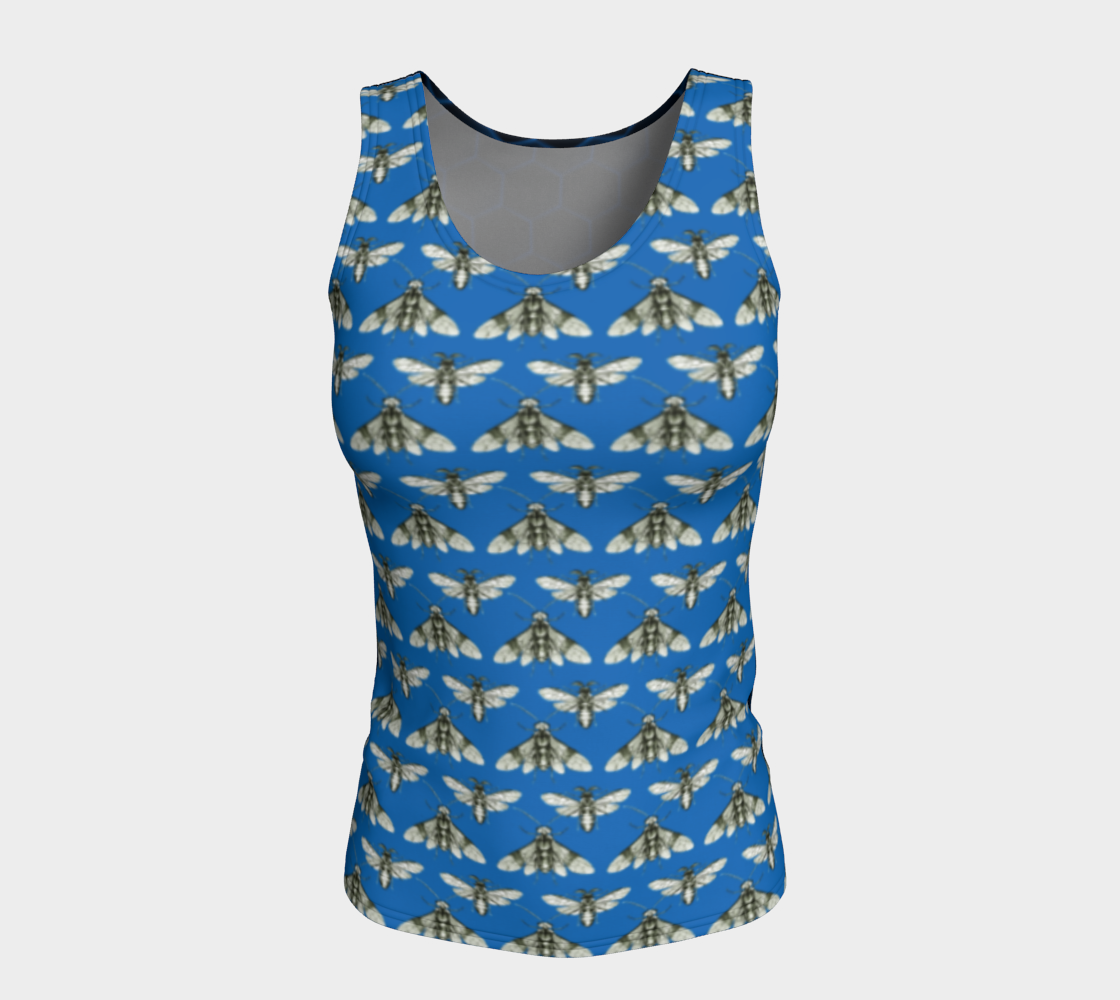 Bee Her Now Blue Tank Top