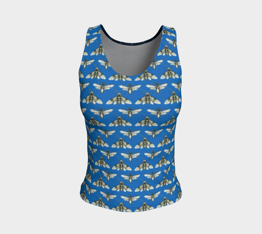 Bee Her Now Blue Tank Top