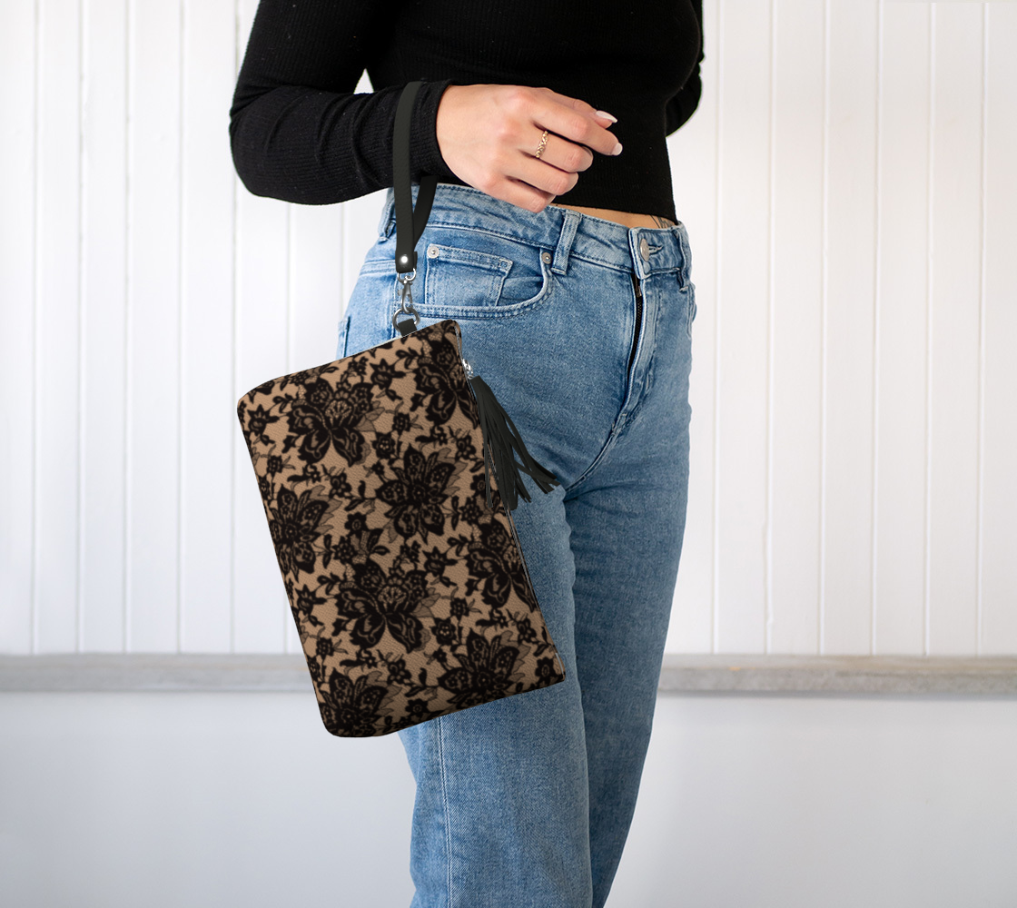 Black Lace Clutch Purse