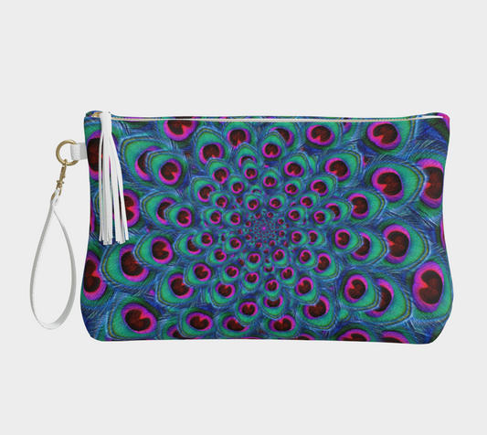 Purple Peacock Clutch Purse