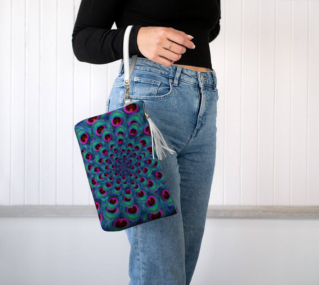 Purple Peacock Clutch Purse