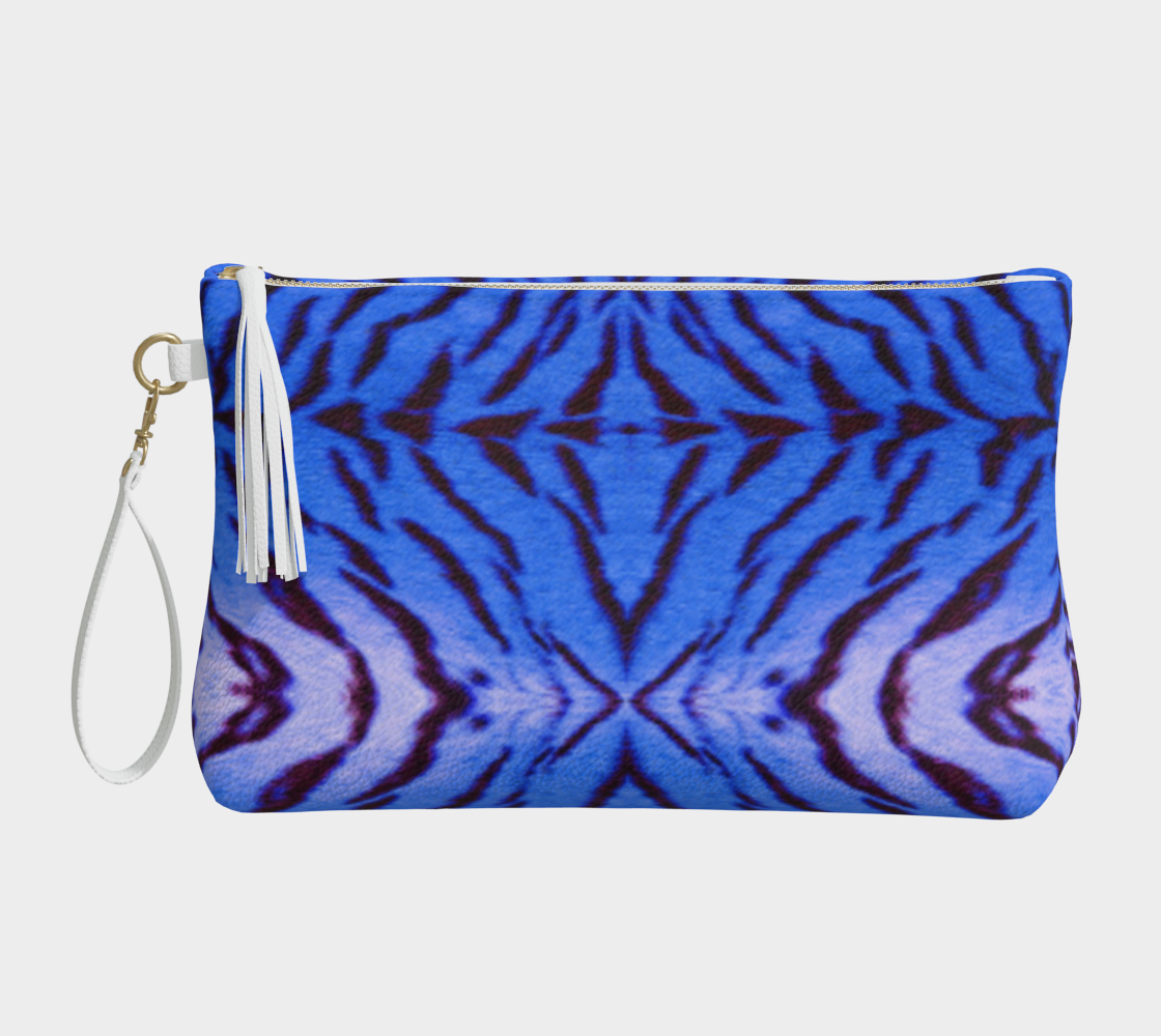 Tiger Queen Blue Clutch Purse