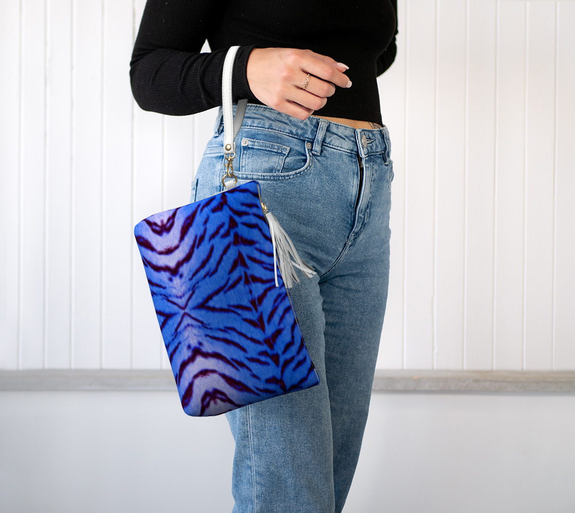 Tiger Queen Blue Clutch Purse