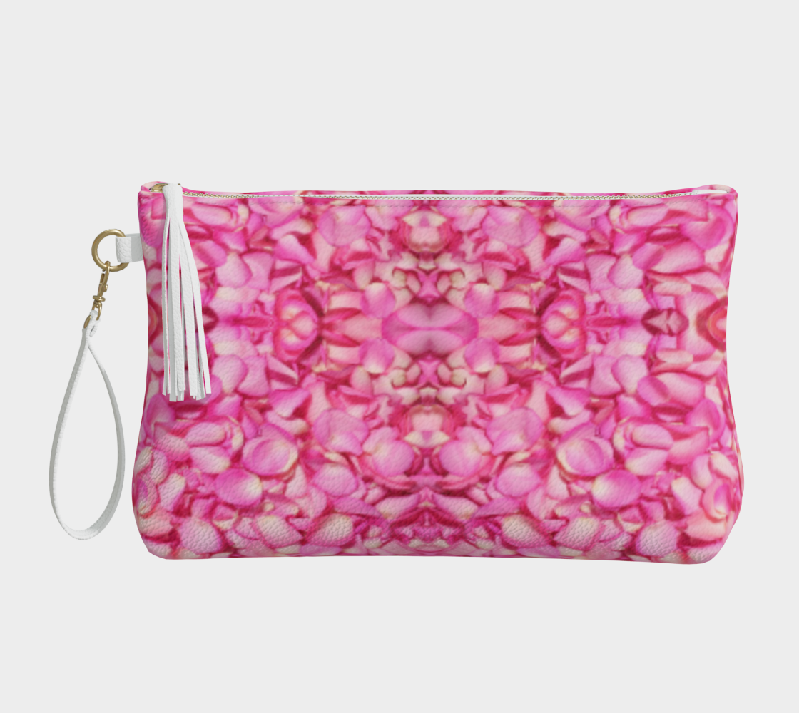 Pink Rose Petal Clutch Purse