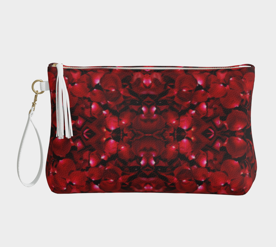 Red Rose Petal Clutch Purse