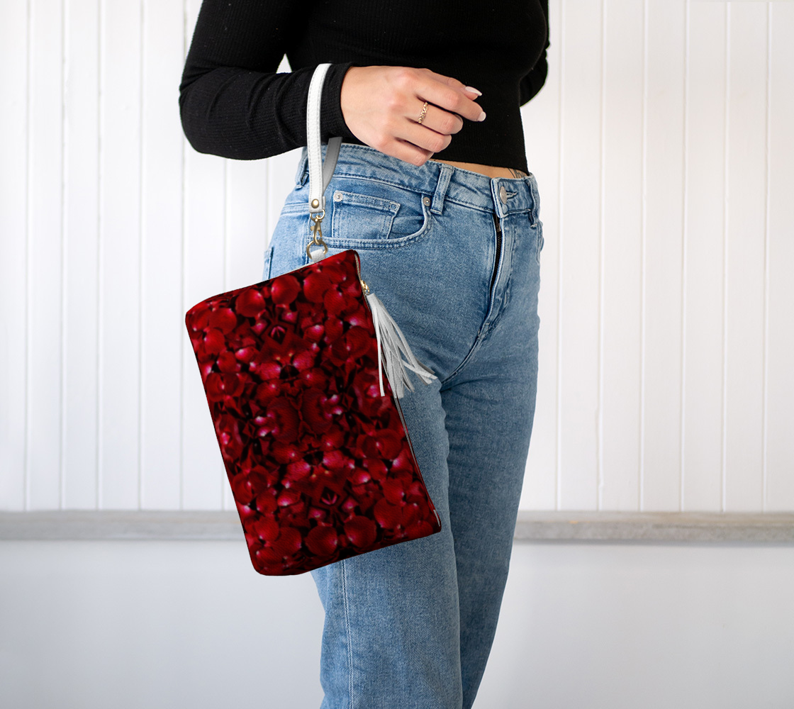 Red Rose Petal Clutch Purse