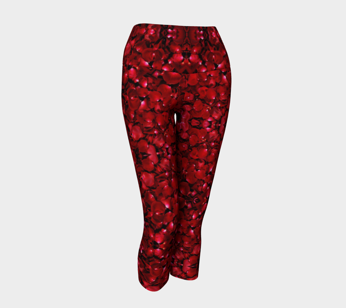 Red Rose Petal Yoga Pants