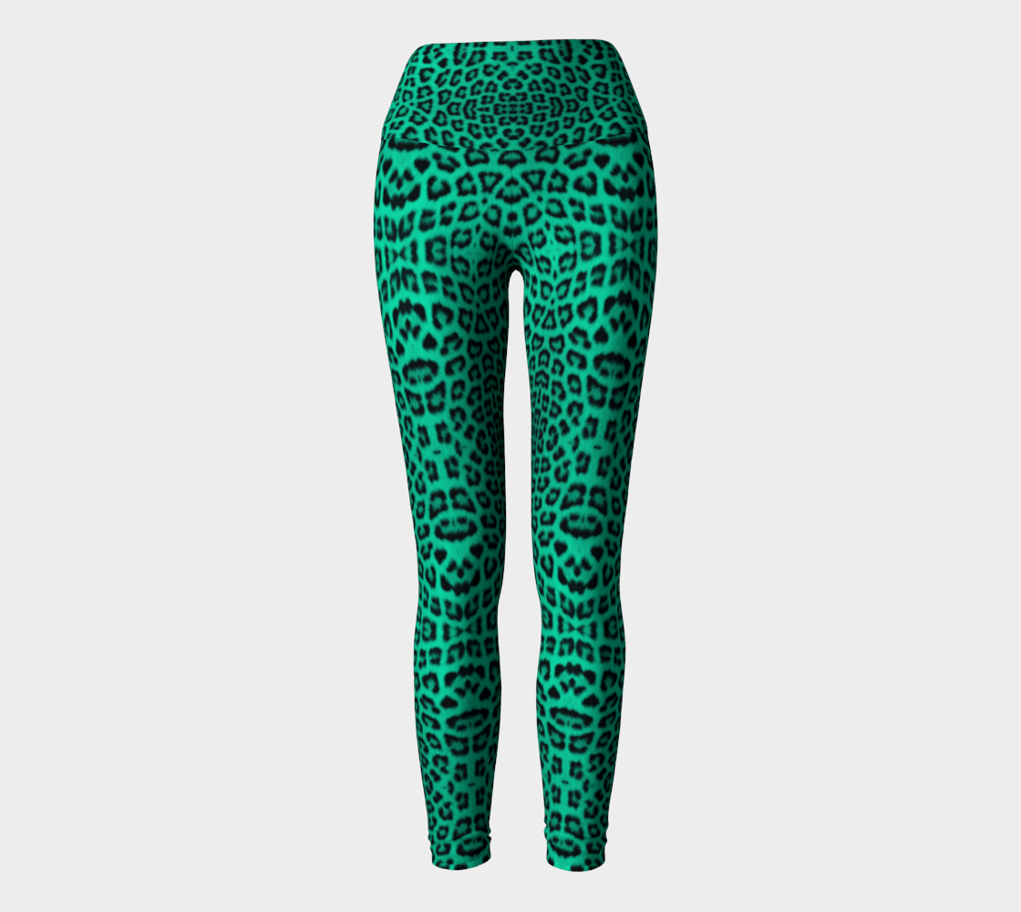 Leopard Mint Yoga Pants