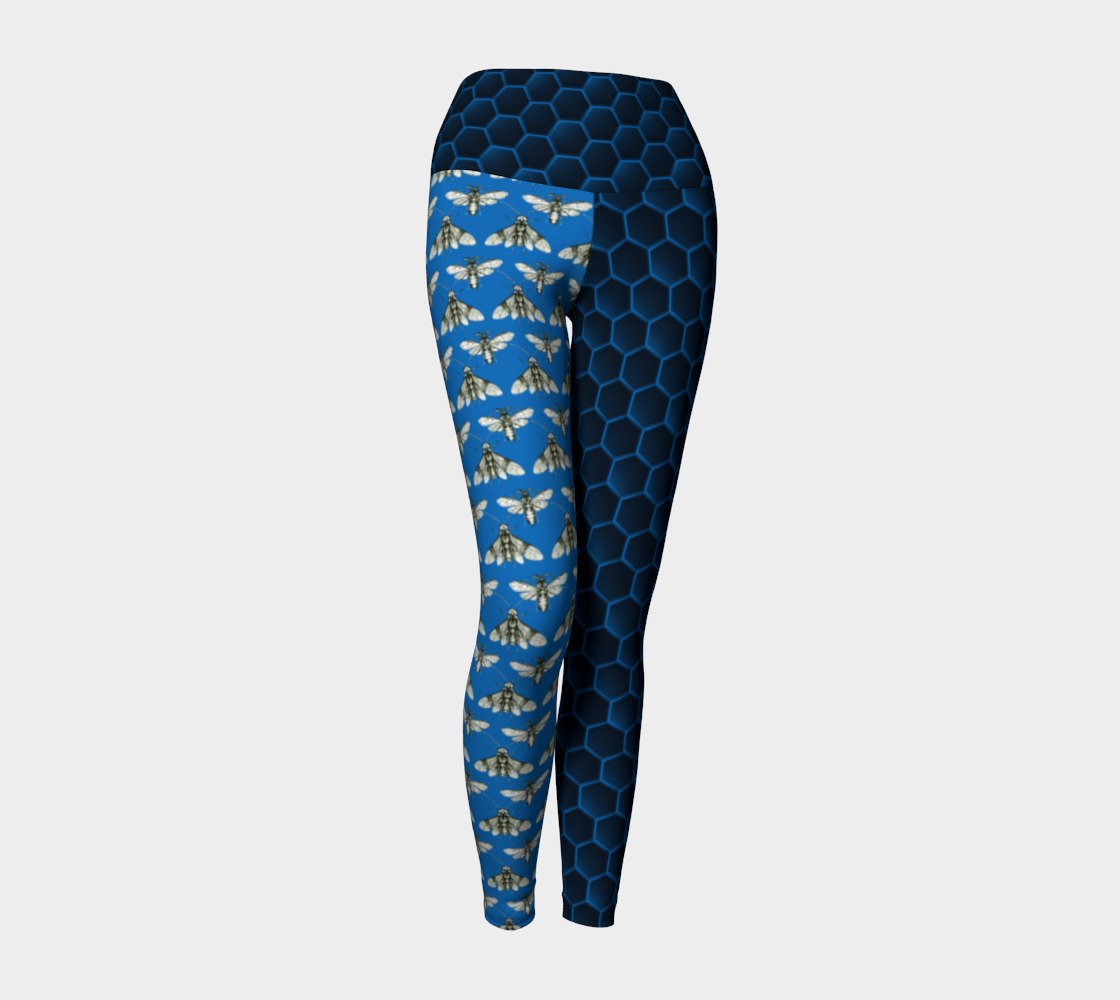 Bee Her Now Blue Yoga Pants