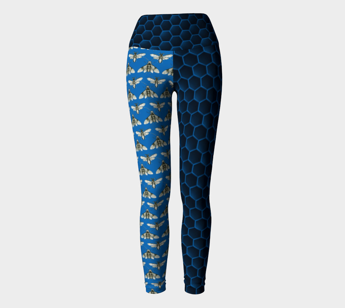 Bee Her Now Blue Yoga Pants