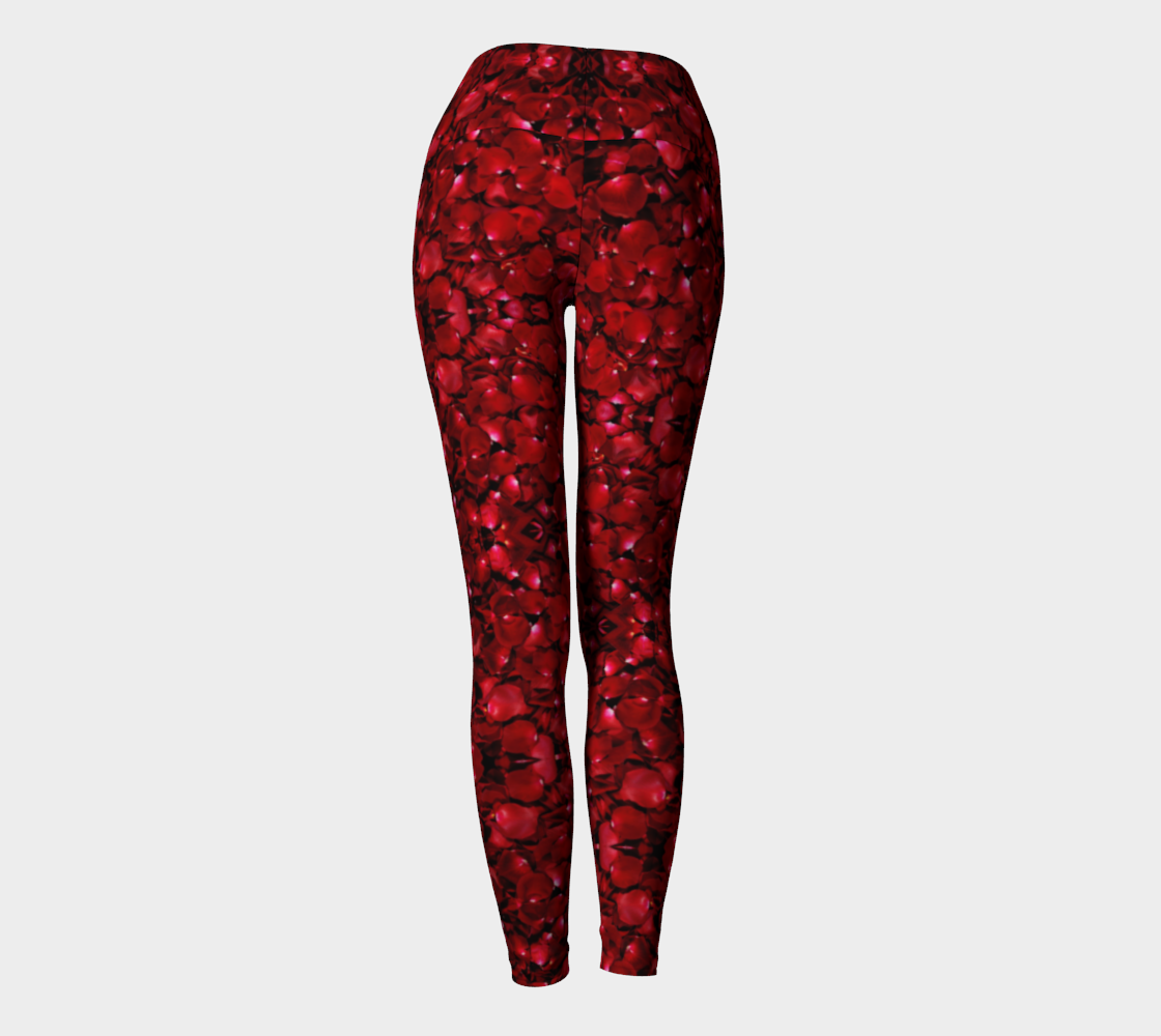 Red Rose Petal Yoga Pants