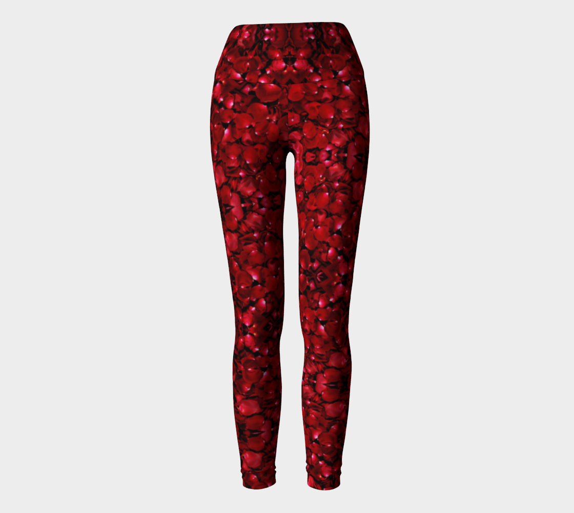 Red Rose Petal Yoga Pants